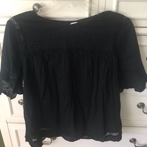 boho black top